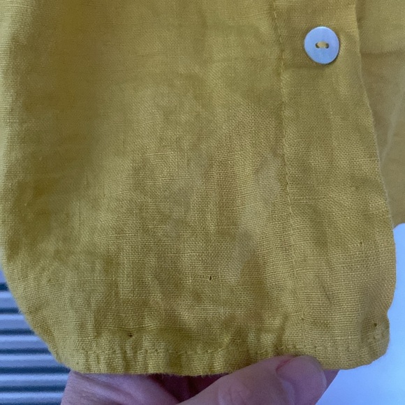 Italian Linen Tunic in Marigold Yellow Size M, EUC - Picture 6 of 9